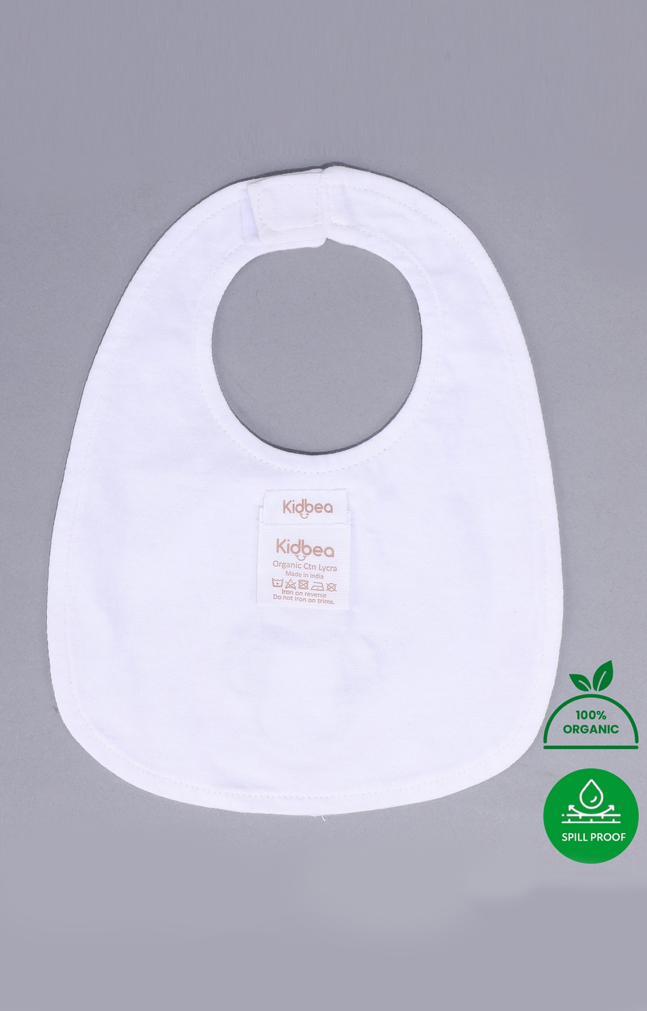 Kidbea | Printed Baby Blue and White Feeding Bib With Spill-Proof Finish 4