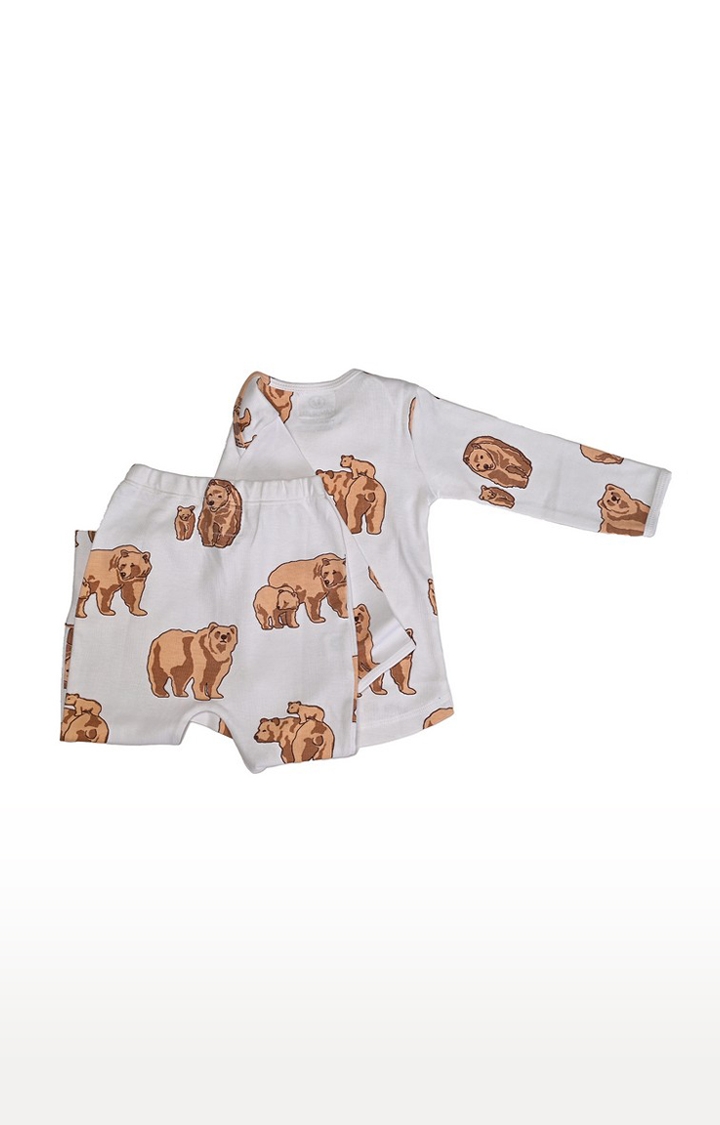 Kidbea | Kidbea Organic Cotton Bear Printed T-Shirt with Pyjama Set 3