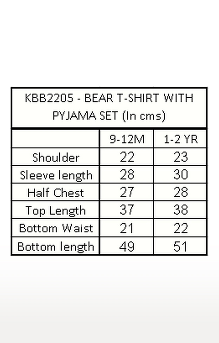 Kidbea | Kidbea Organic Cotton Bear Printed T-Shirt with Pyjama Set 5