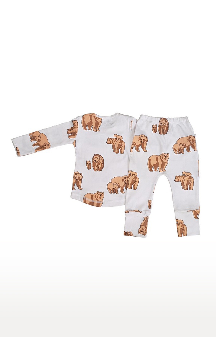 Kidbea | Kidbea Organic Cotton Bear Printed T-Shirt with Pyjama Set 1