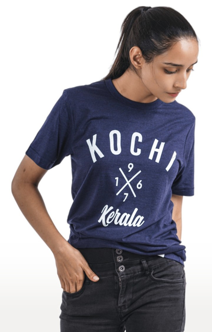Unisex Kochi 1967 Kerala Tri-Blend T-Shirt in Navy
