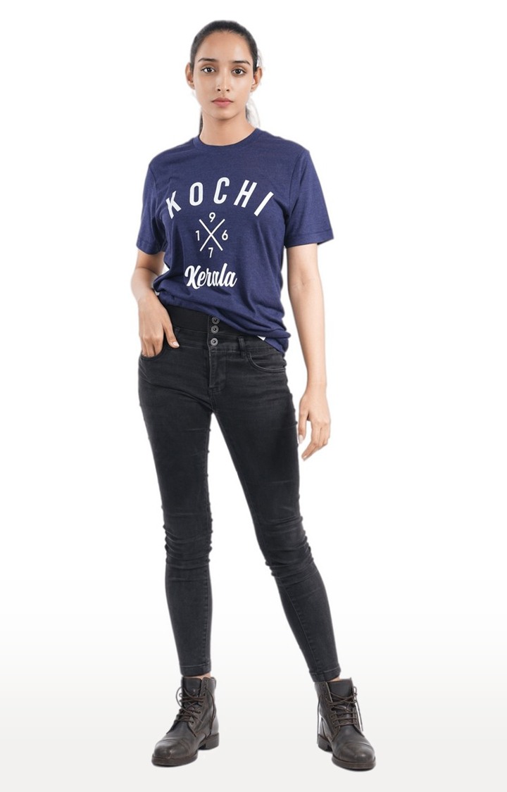Unisex Kochi 1967 Kerala Tri-Blend T-Shirt in Navy