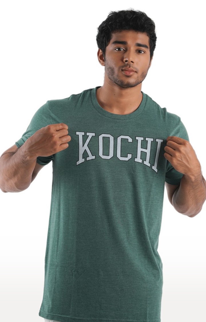 Unisex Kochi College Tri-Blend T-Shirt in Bottle Green