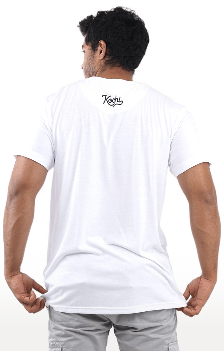 Unisex Kochi Script Tri-Blend T-Shirt in White
