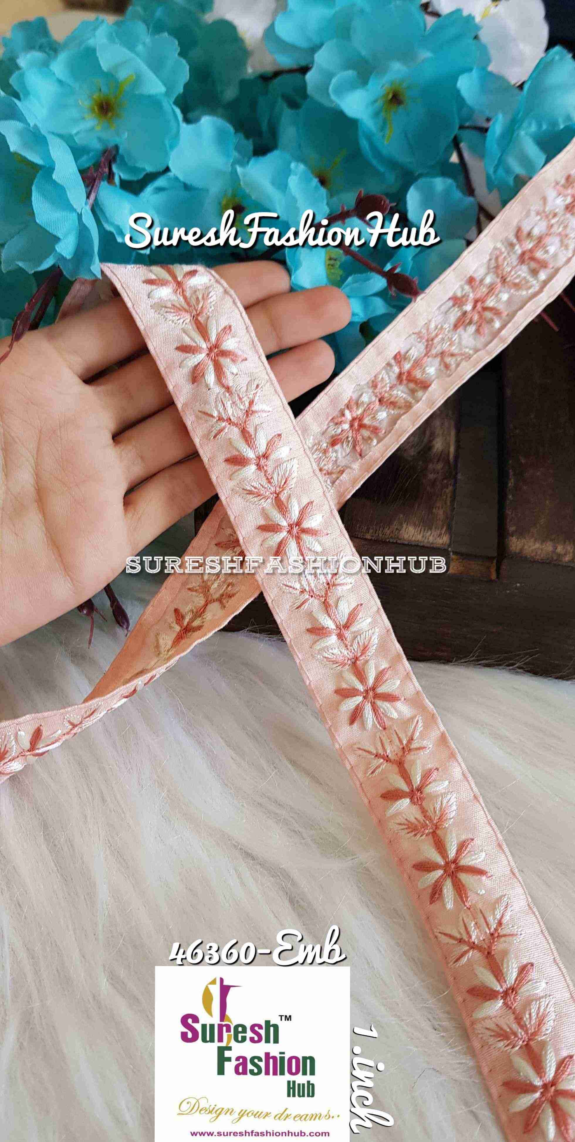 Dainty Daisies Peach  Designer Trim