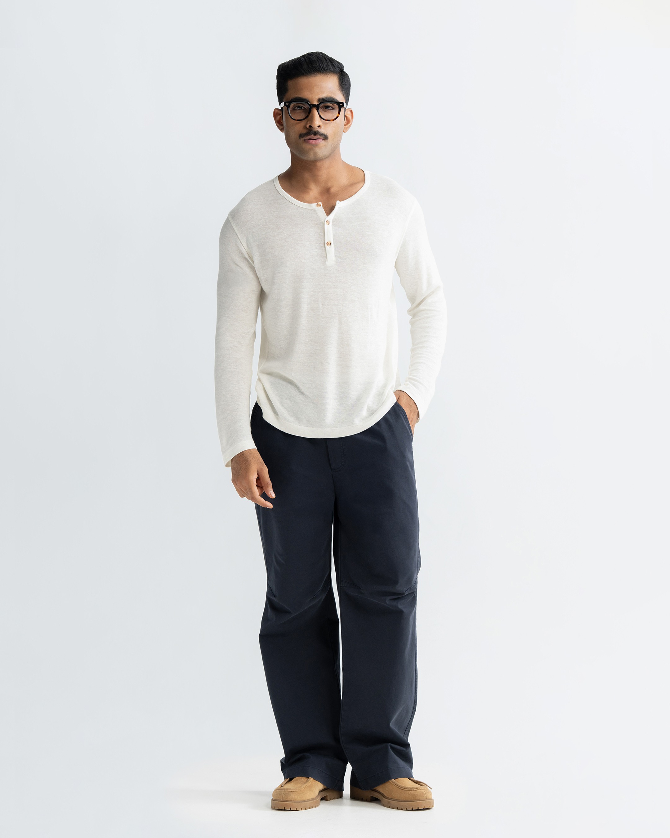Knee Dart Cotton Pants