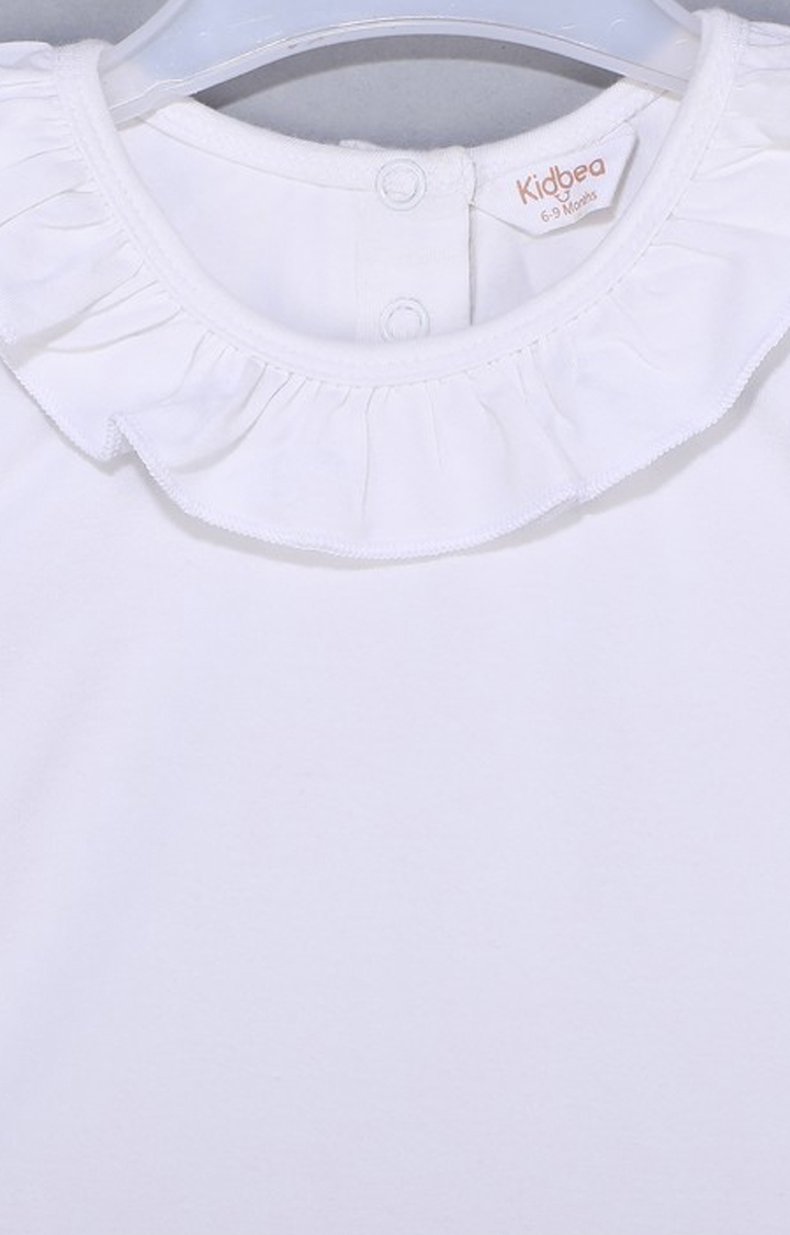 Kidbea | Kidbea New Born Baby White Bodysuit For Girls 2