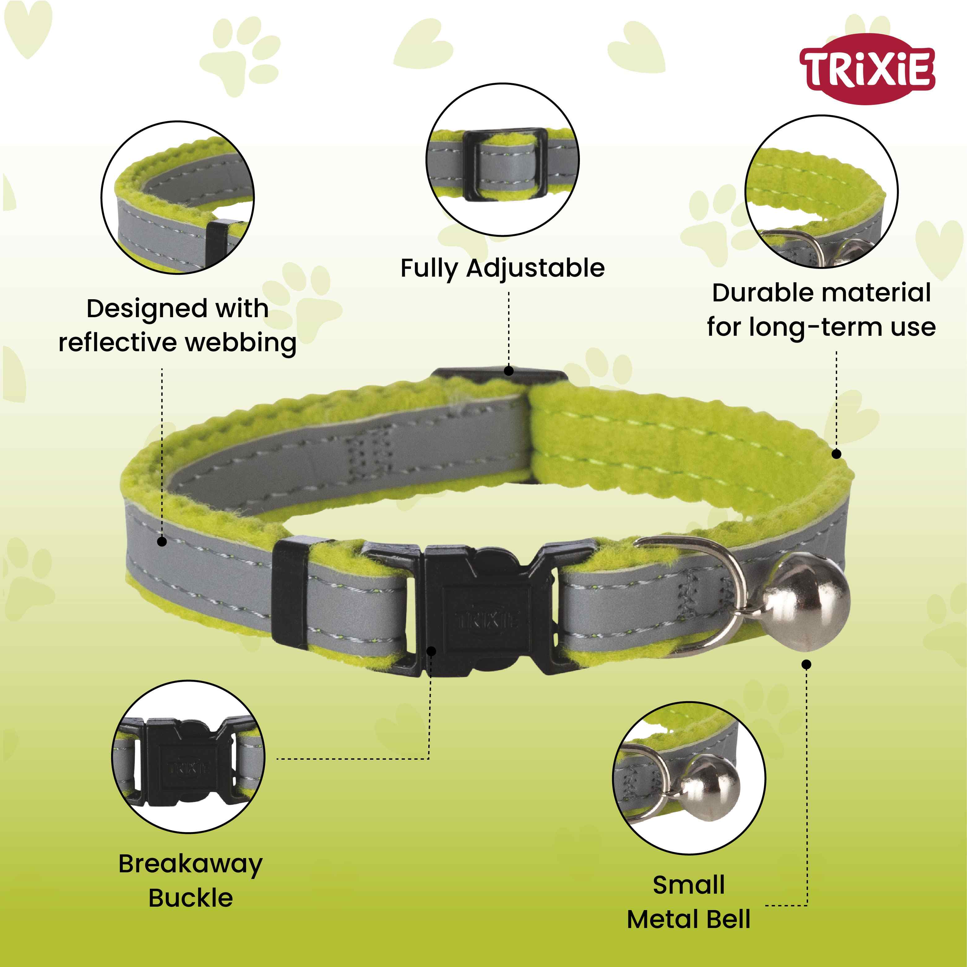 Trixie Safer Life Collar with Bell for Cats, Reflective, Pack of 1