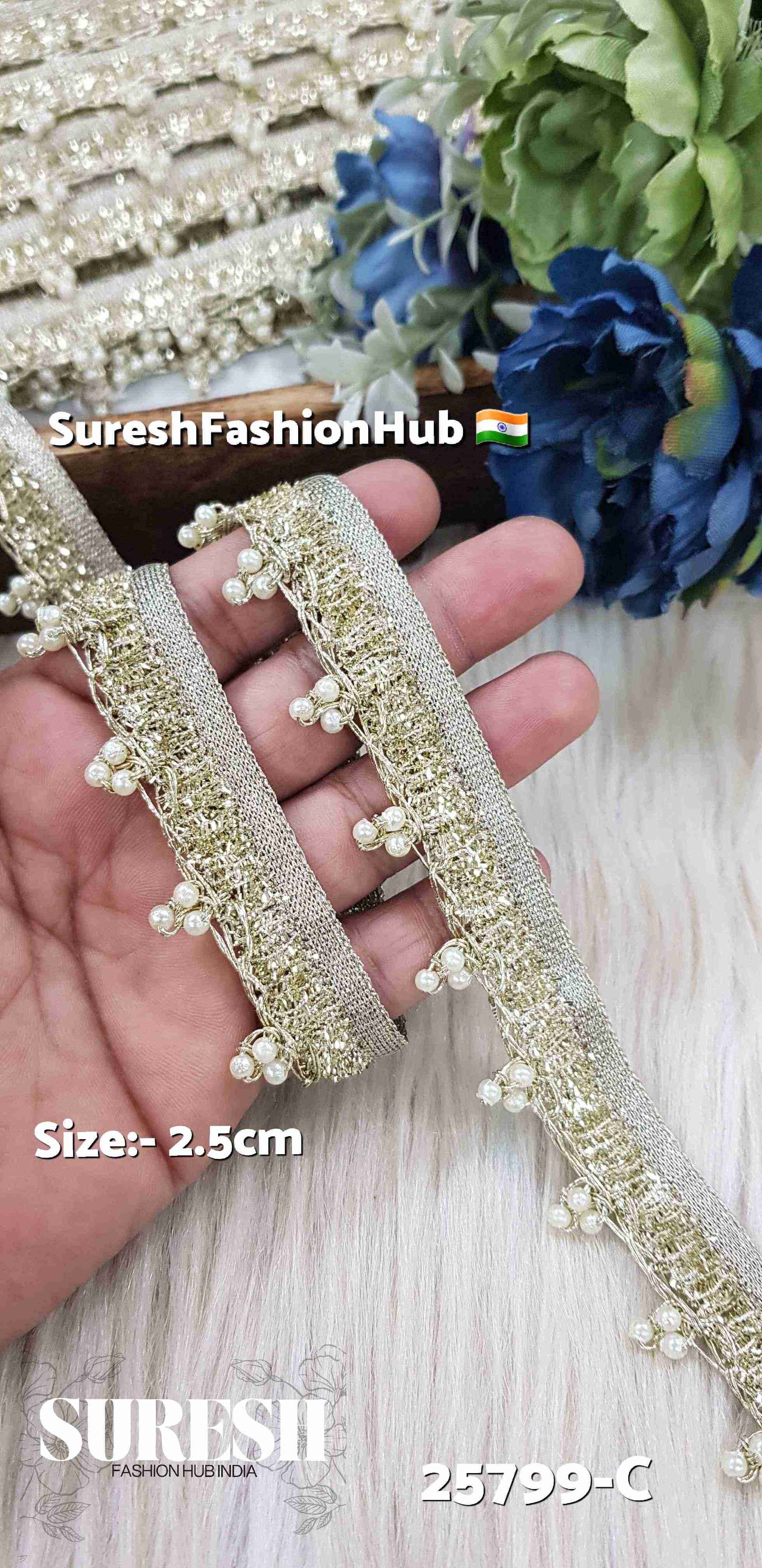 Golden Glow Jhalar Hanging Lace