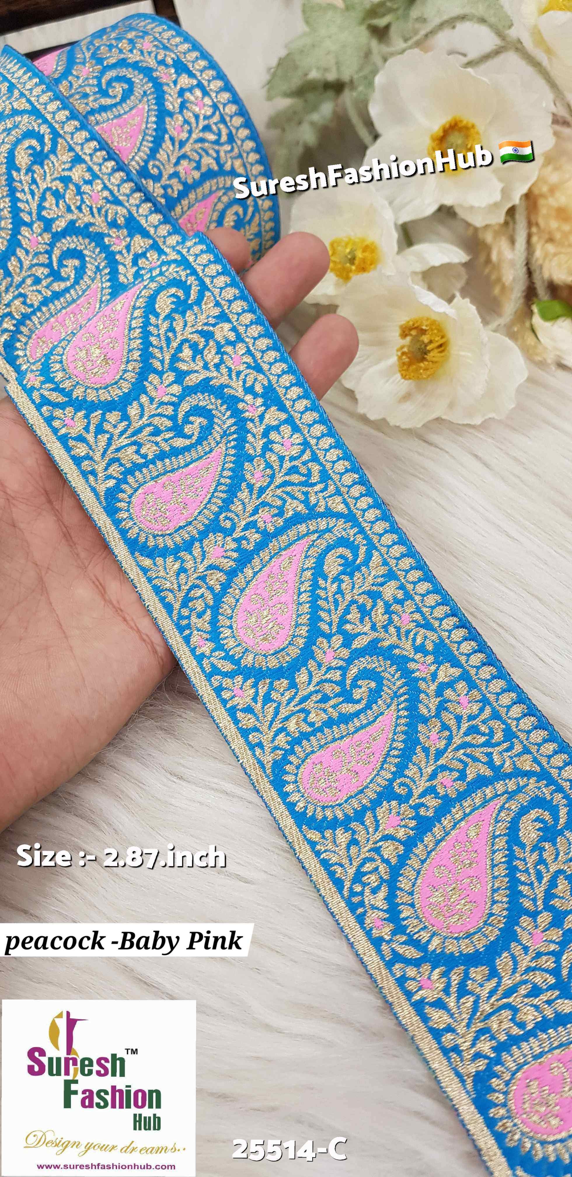 Certainly! Here are some ALT text suggestions that incorporate a variety of keywords to help improve your visibility on Google:  1. "Navratri Banarasi Laces - Traditional Indian Festive Laces" 2. "Golden Silver Banarasi Lace - Elegant Metallic Trims for Garments" 3. "Cutwork Banarasi Laces - Intricate Openwork Designs"