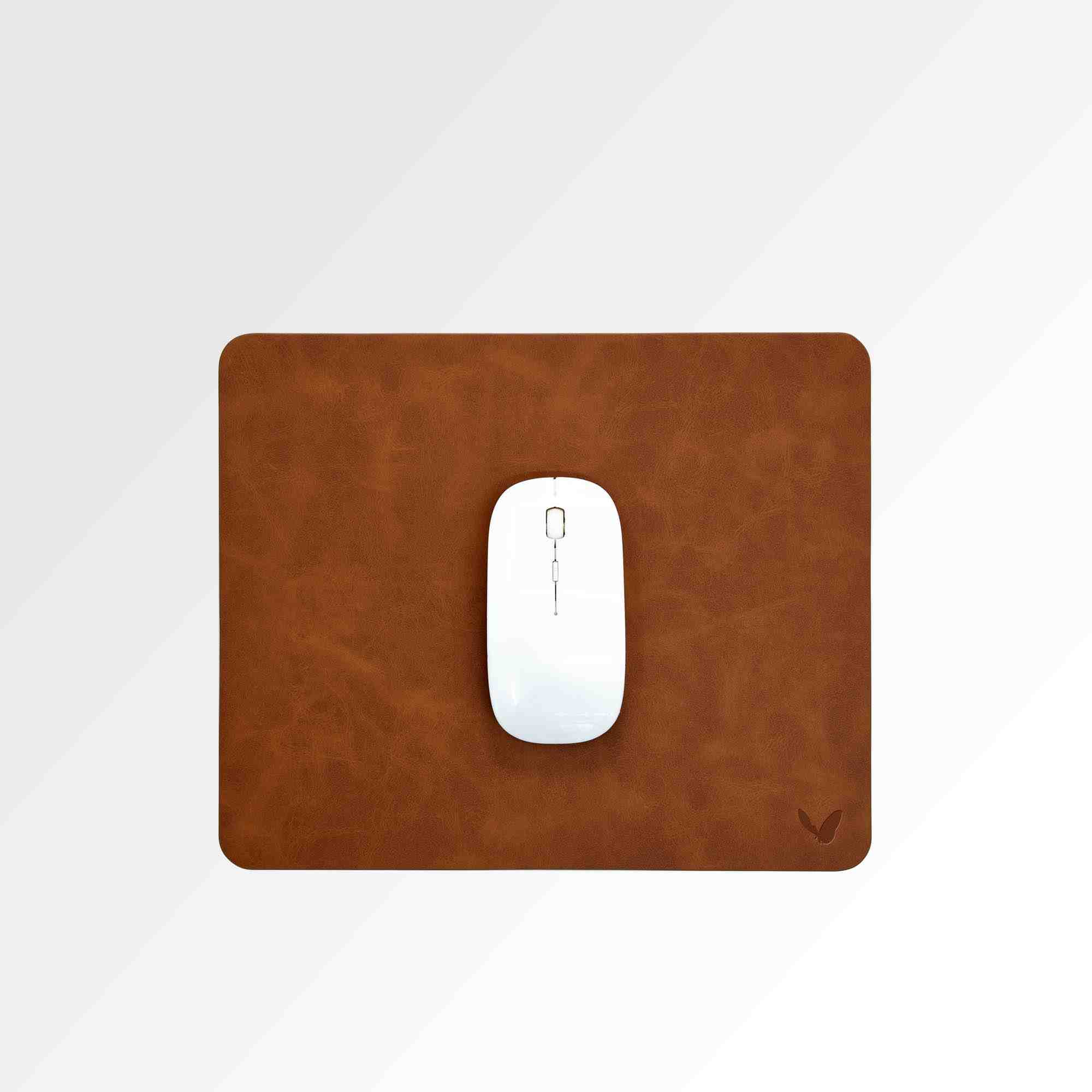 Rectangular Mouse Pad in Faux Leather | Creasing Free | High Precision | Reversible | Flexible | 11×9 Inches | Uniflex | Tan
