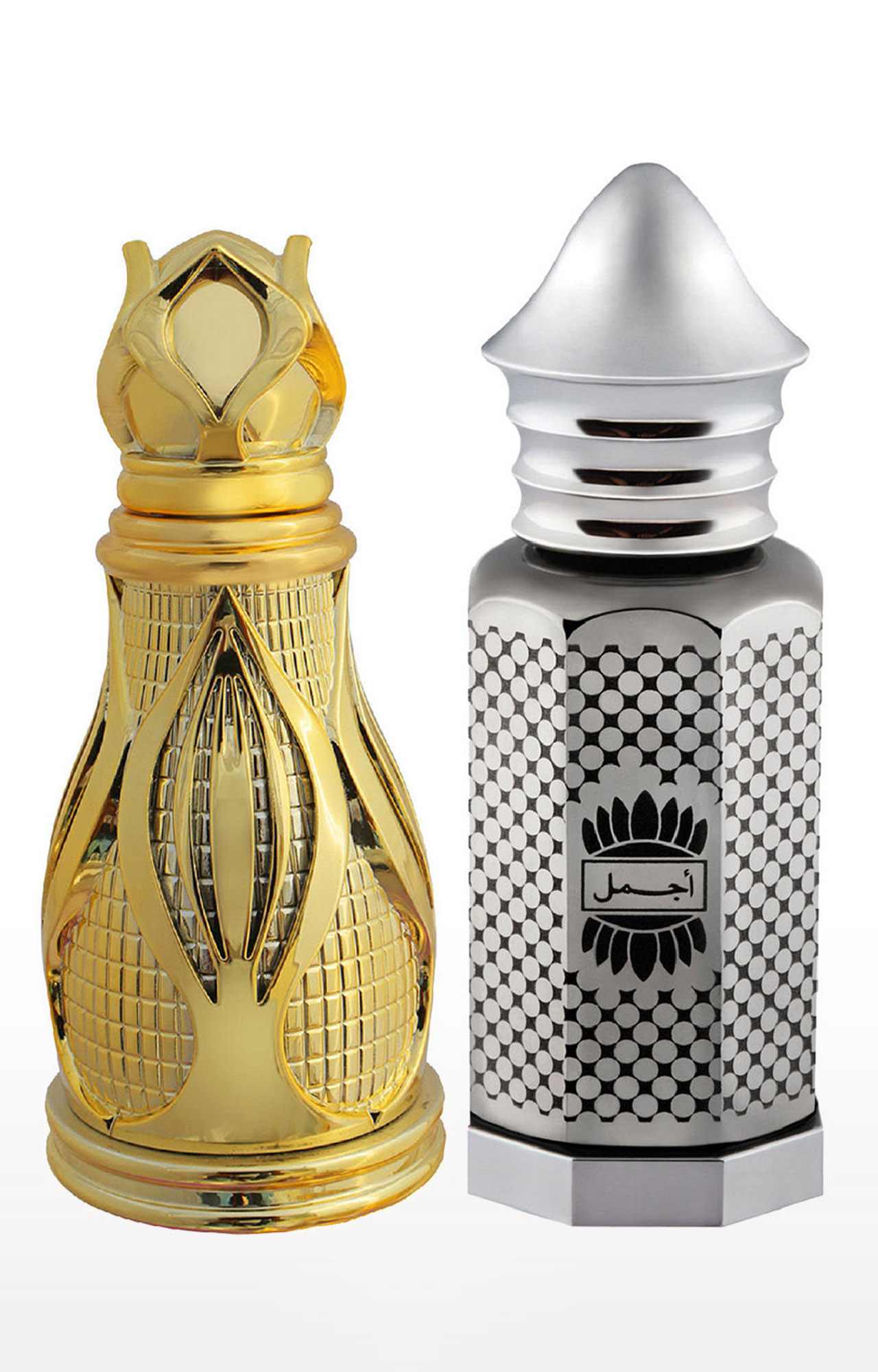 Ajmal Khofooq Concentrated Perfume Oil Oudhy Alcohol-free Attar 18ml for Unisex and Asher Concentrated Perfume Oil Oriental Alcohol-free Attar 12ml for Unisex