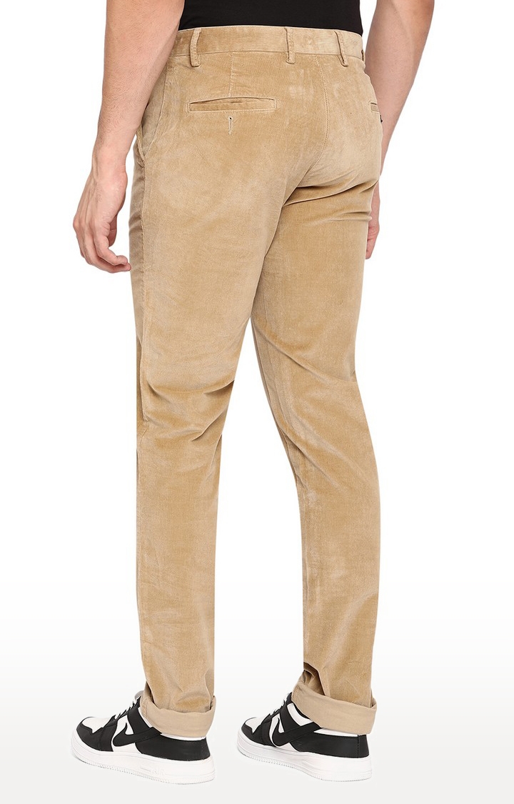 JadeBlue | JBCT205/1,BEIGE SELF Men's Beige Cotton Solid Trousers 2