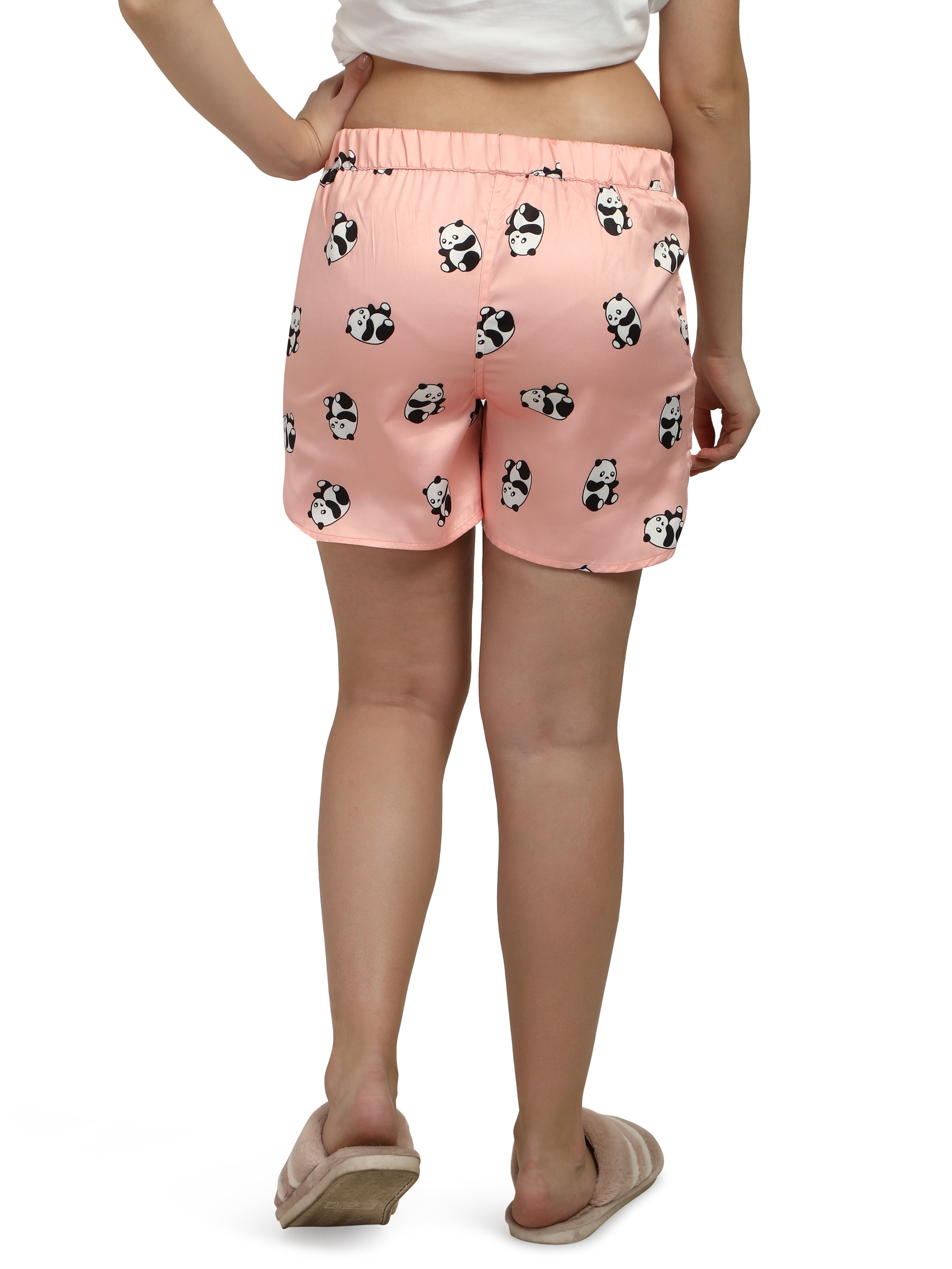 Smarty Pants | Smarty Pants women's pink color panda print lounge Shorts. 3