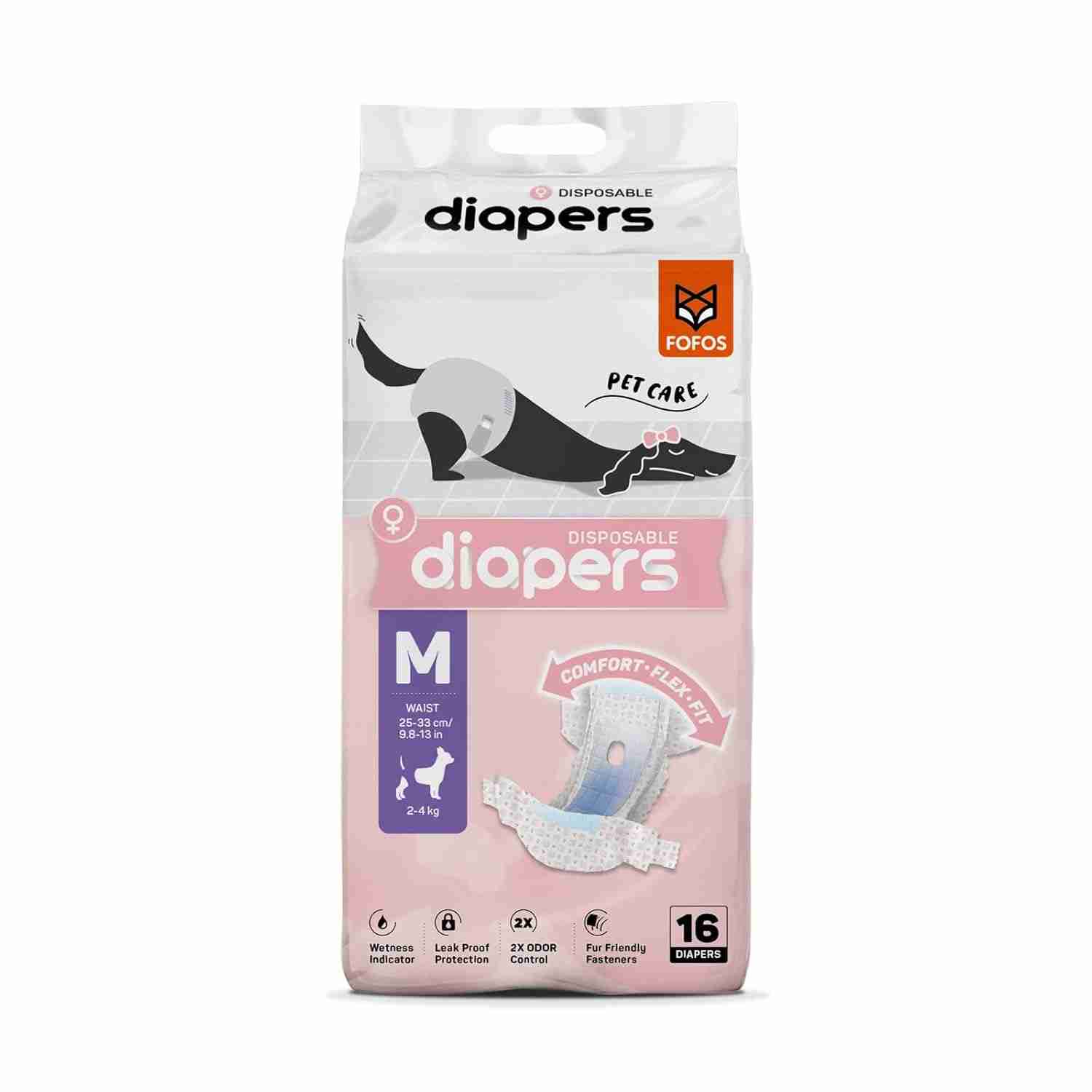FOFOS | FOFOS Diaper Female Dog Medium 16Pcs (Waist Size 25-33cm)