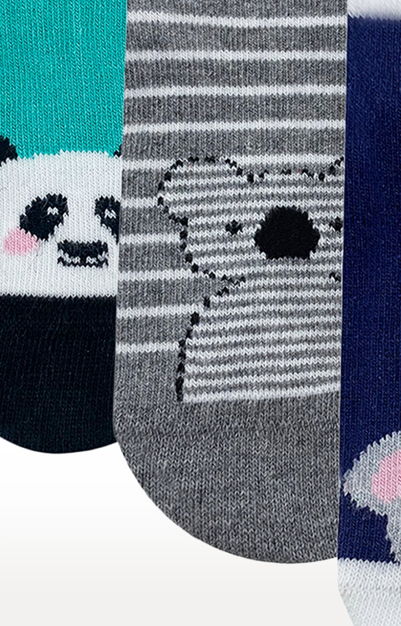 Mint & Oak | Mint & Oak Big Bear Hug Cotton Multi Ankle Length Socks for Kids - Pack of 3 2