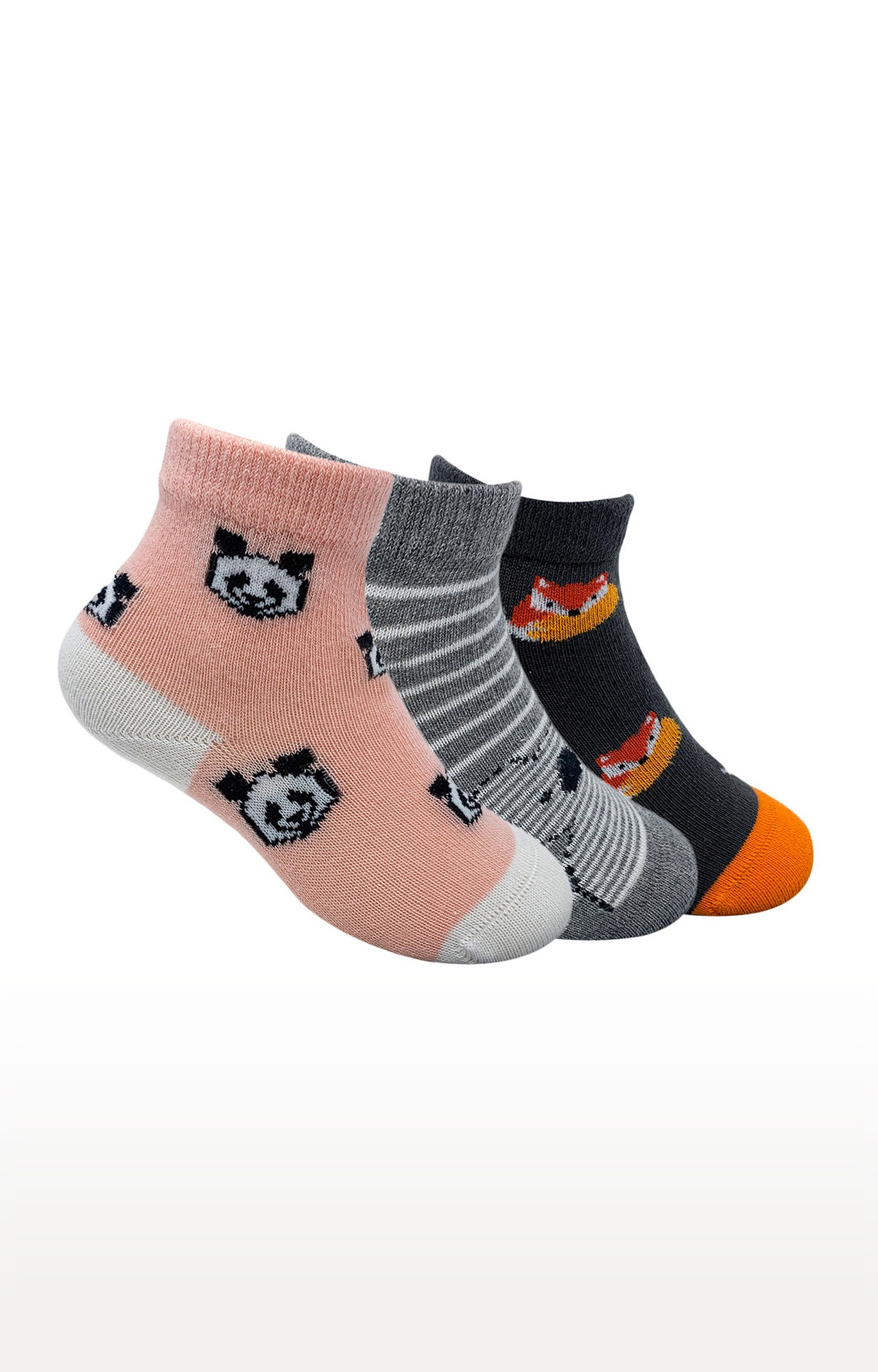 Mint & Oak Animal Cuteness Cotton Multi Ankle Length Socks for Kids - Pack of 3