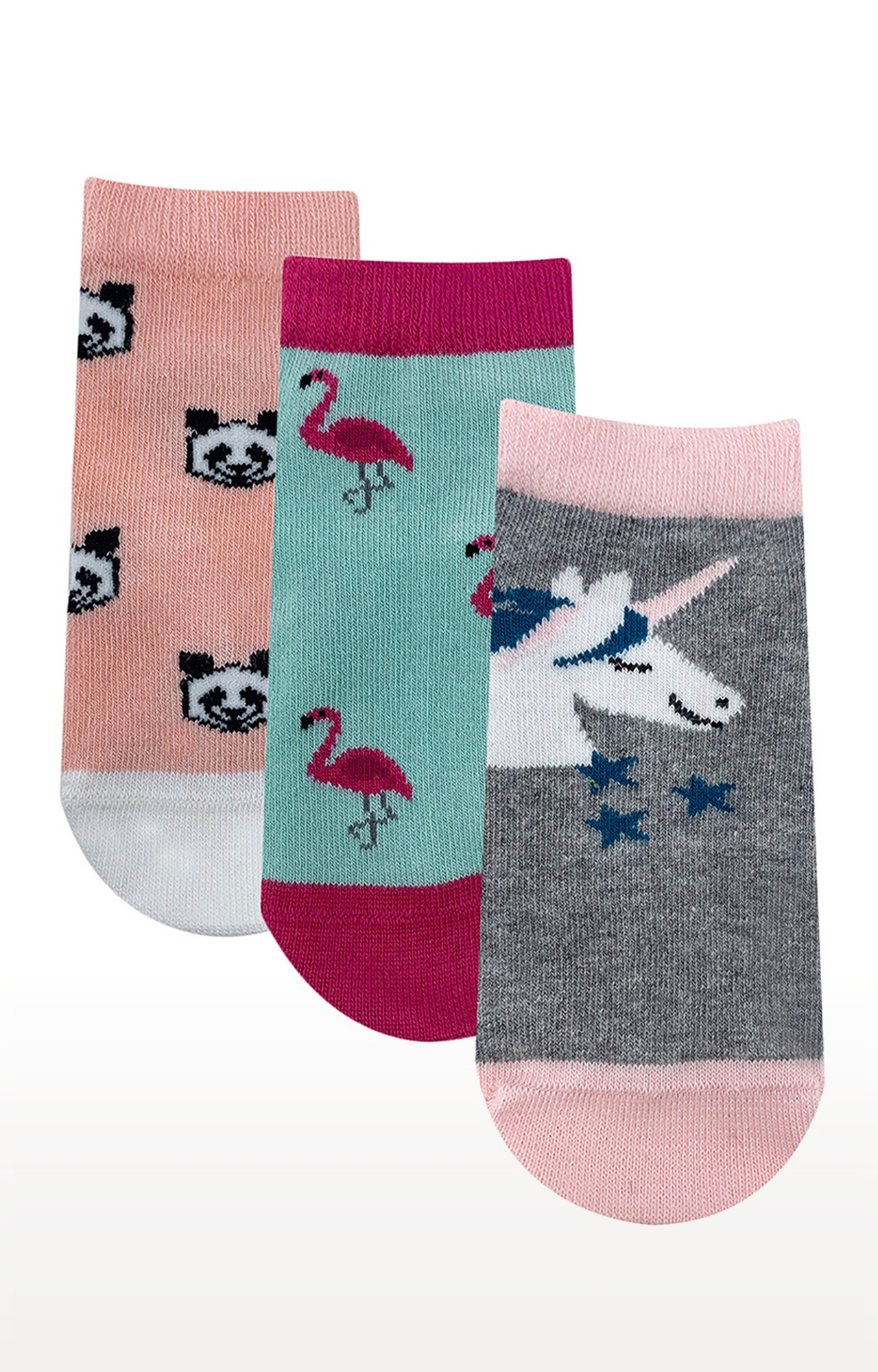 Mint & Oak | Mint & Oak Magical Feeling Cotton Multi Ankle Length Socks for Kids - Pack of 3 1