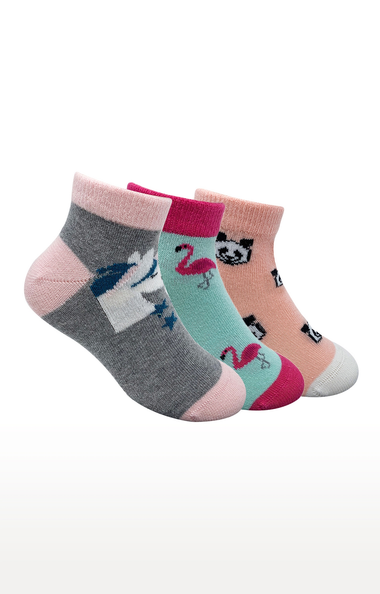 Mint & Oak | Mint & Oak Magical Feeling Cotton Multi Ankle Length Socks for Kids - Pack of 3 0