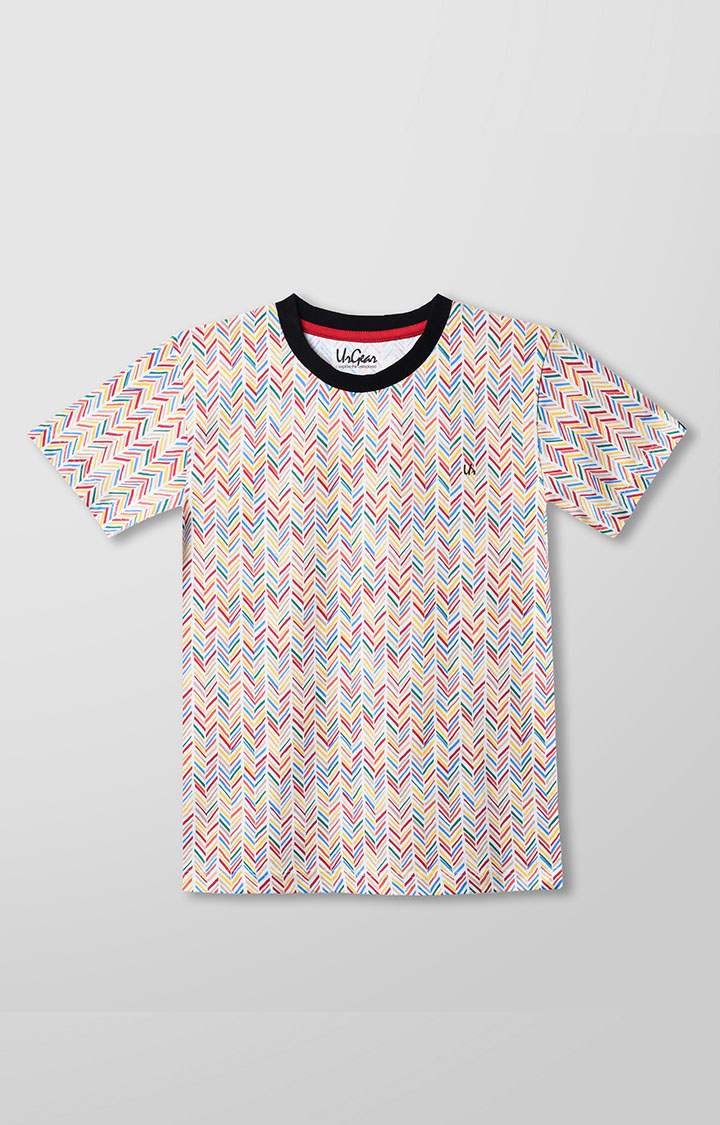 UrGear Boys and Girls Printed Organic Cotton Blend Multi-Coloured T-Shirt