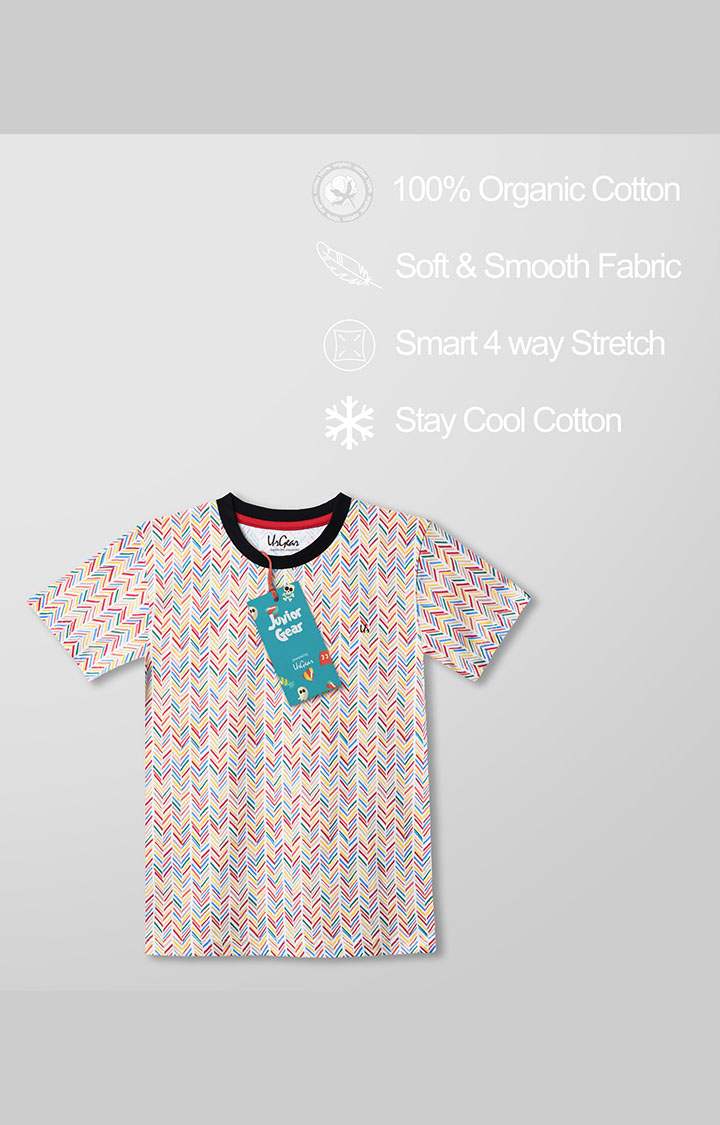 UrGear Boys and Girls Printed Organic Cotton Blend Multi-Coloured T-Shirt