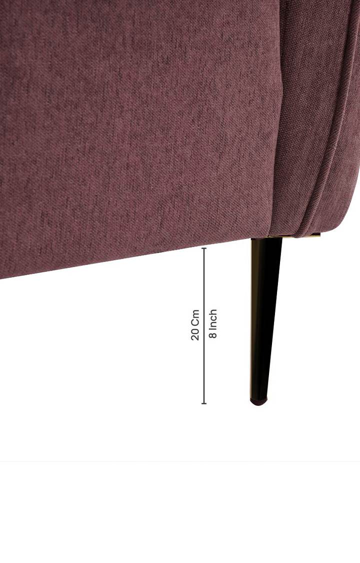 neudot Diva LHS Sofa Chaise Lounger with Black Legs for Living Room|Bedroom|2 Person Sofa|Diwan|Premium Fabric | Solid Wood Frame|2 Seater (Colour : Ceramic Pink (DIY))