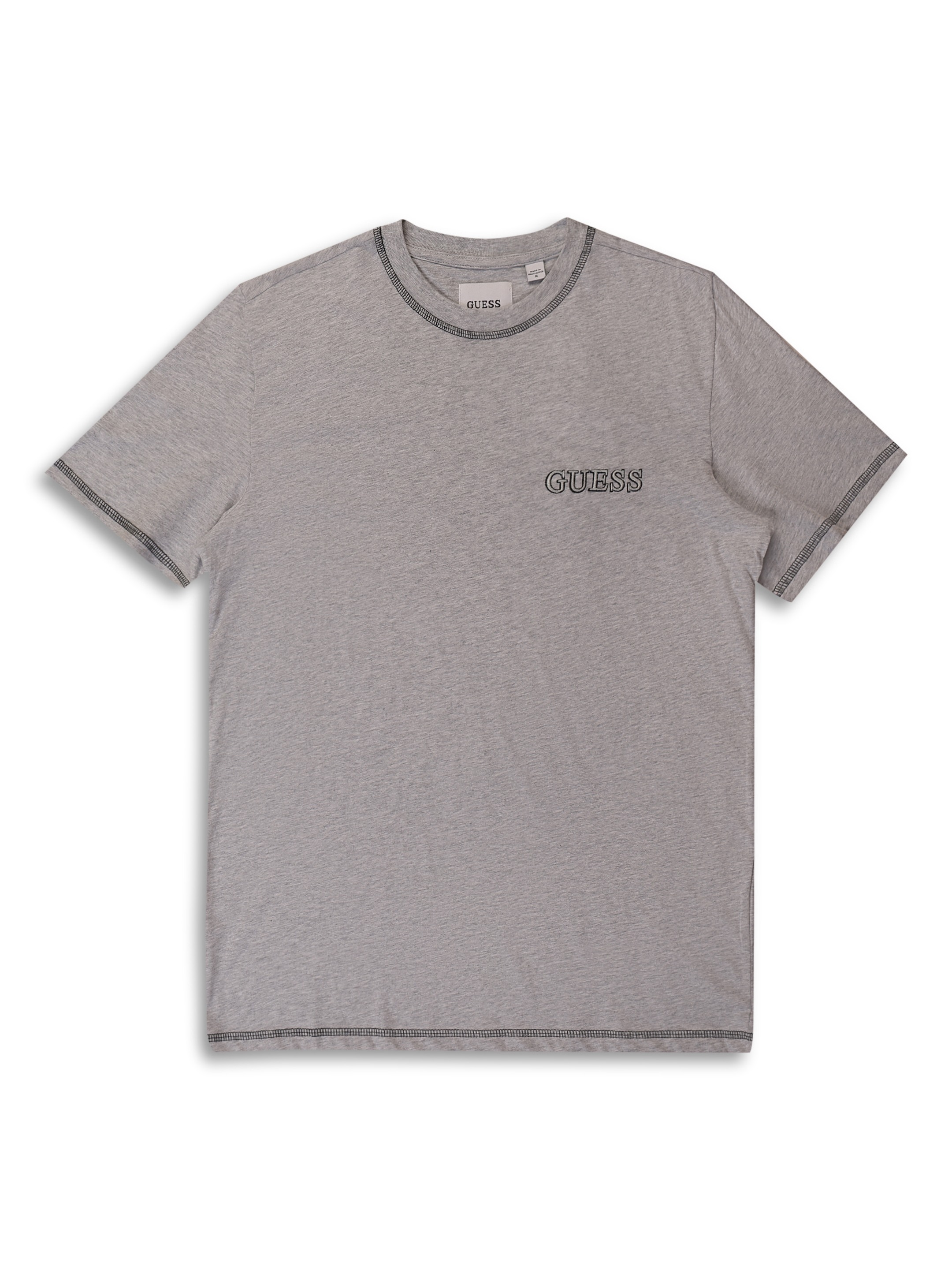 Guess Grey Cotton solid Men T-Shirts