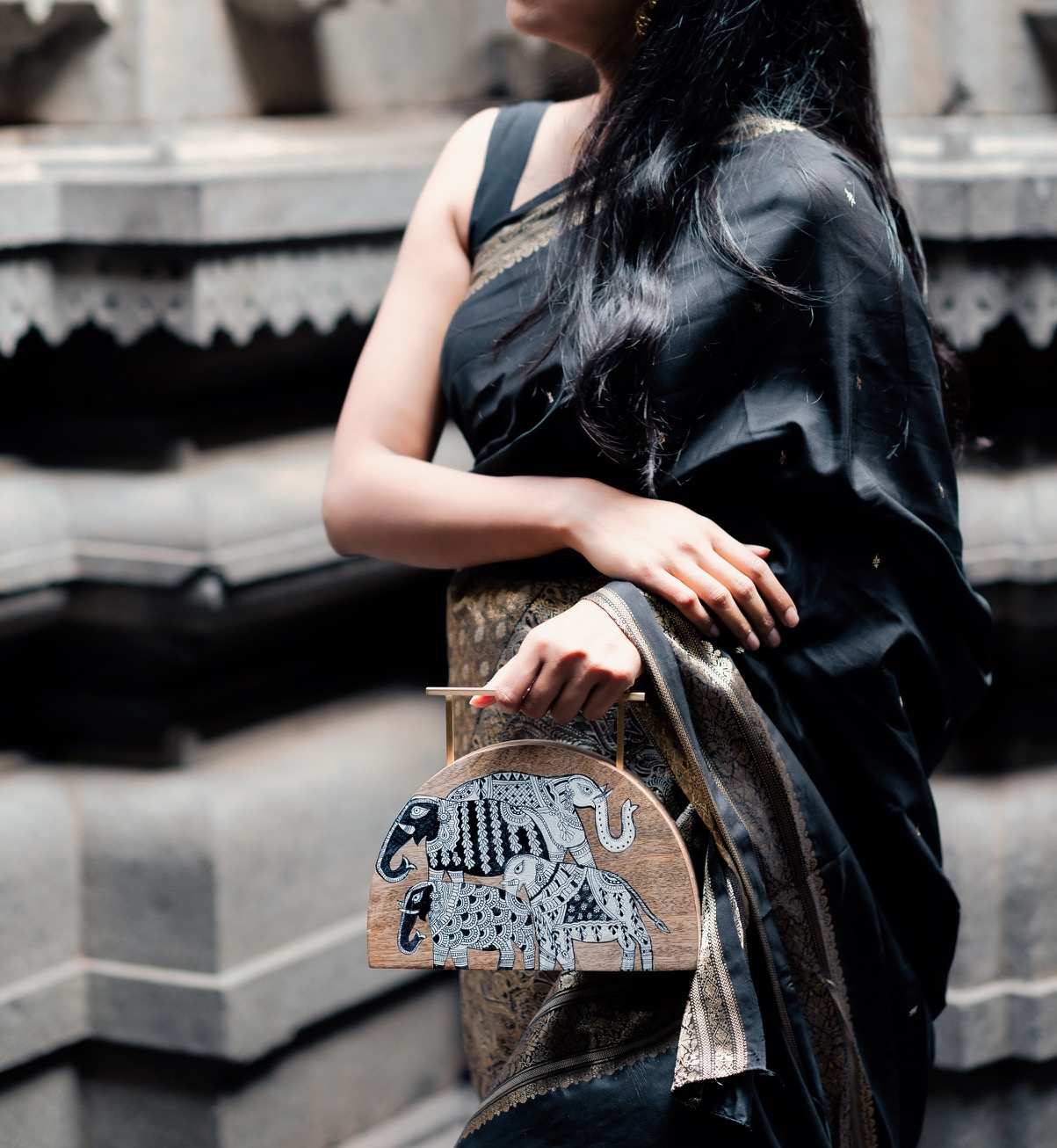 Semi Circular Haathi Clutch