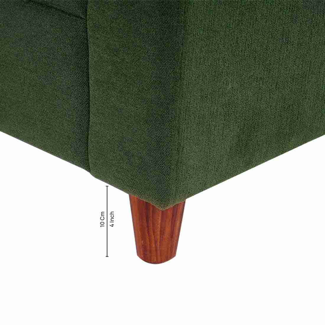 neudot Roman Sofa for Living Room |1 Person Sofa|Premium Fabric with Cushioned Armrest | Solid Wood Frame|1 Seater in Emerald Green Color