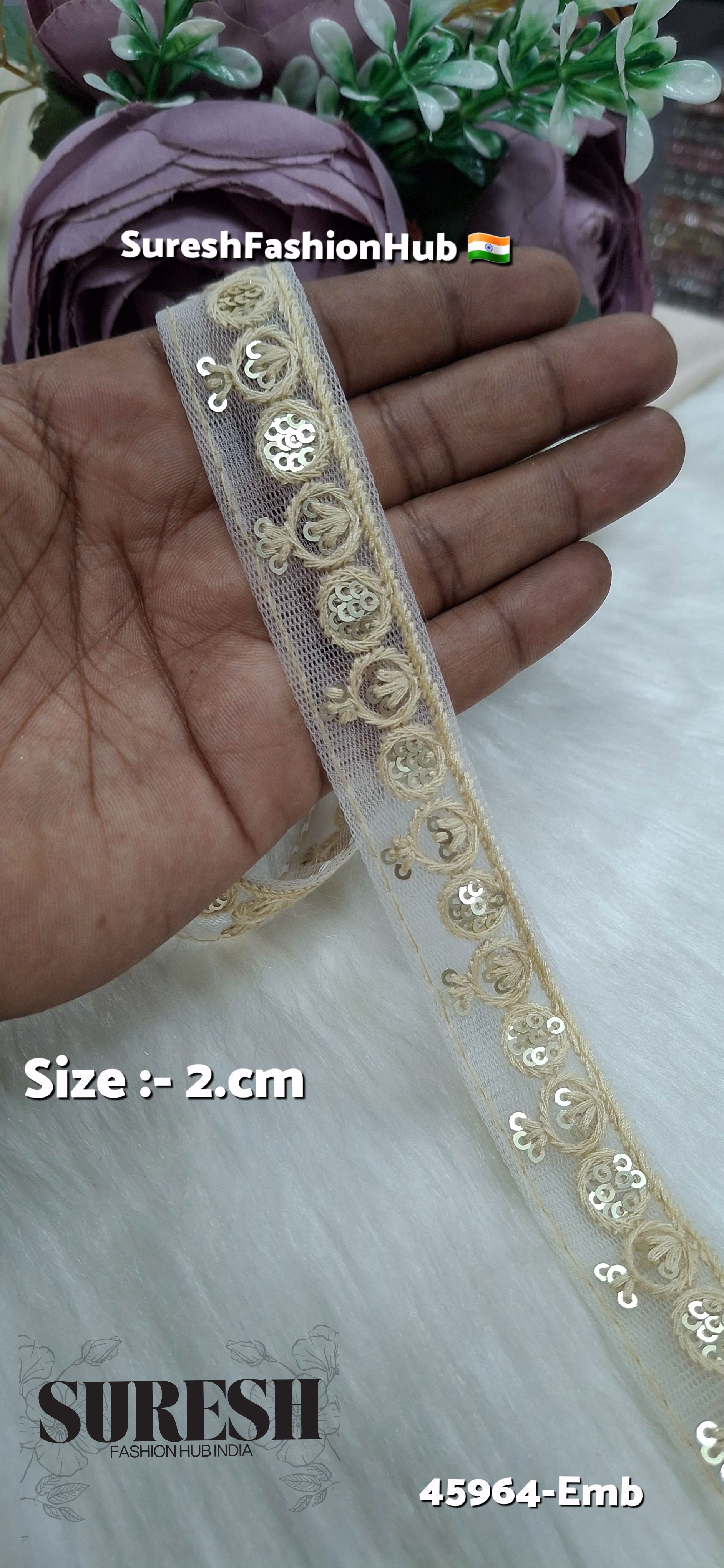 Tone-on-Tone Net Embroidery Lace