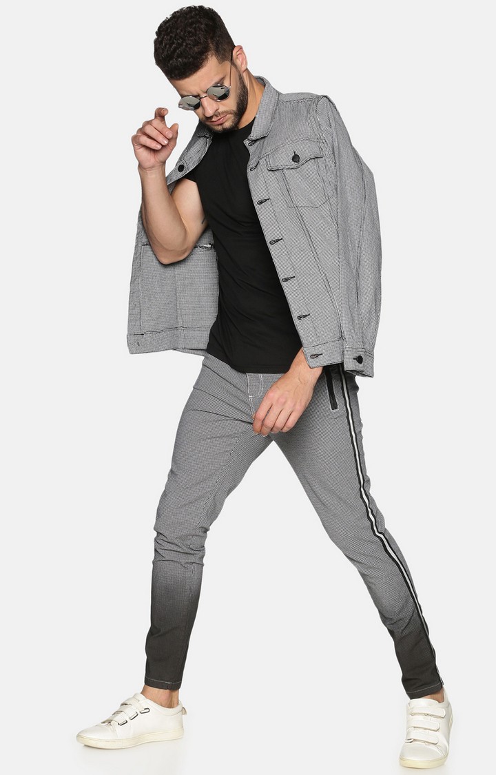 Grey Checked Skinny Chinos