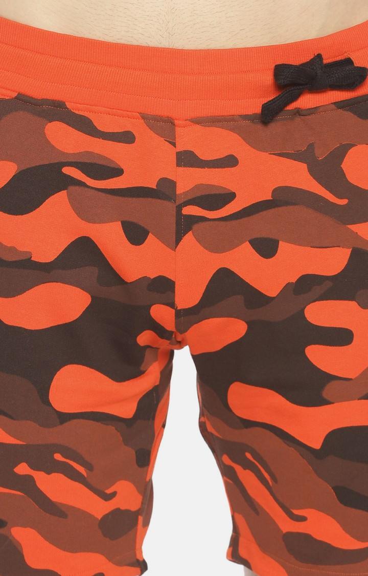 All-over Orange Camouflage Shorts