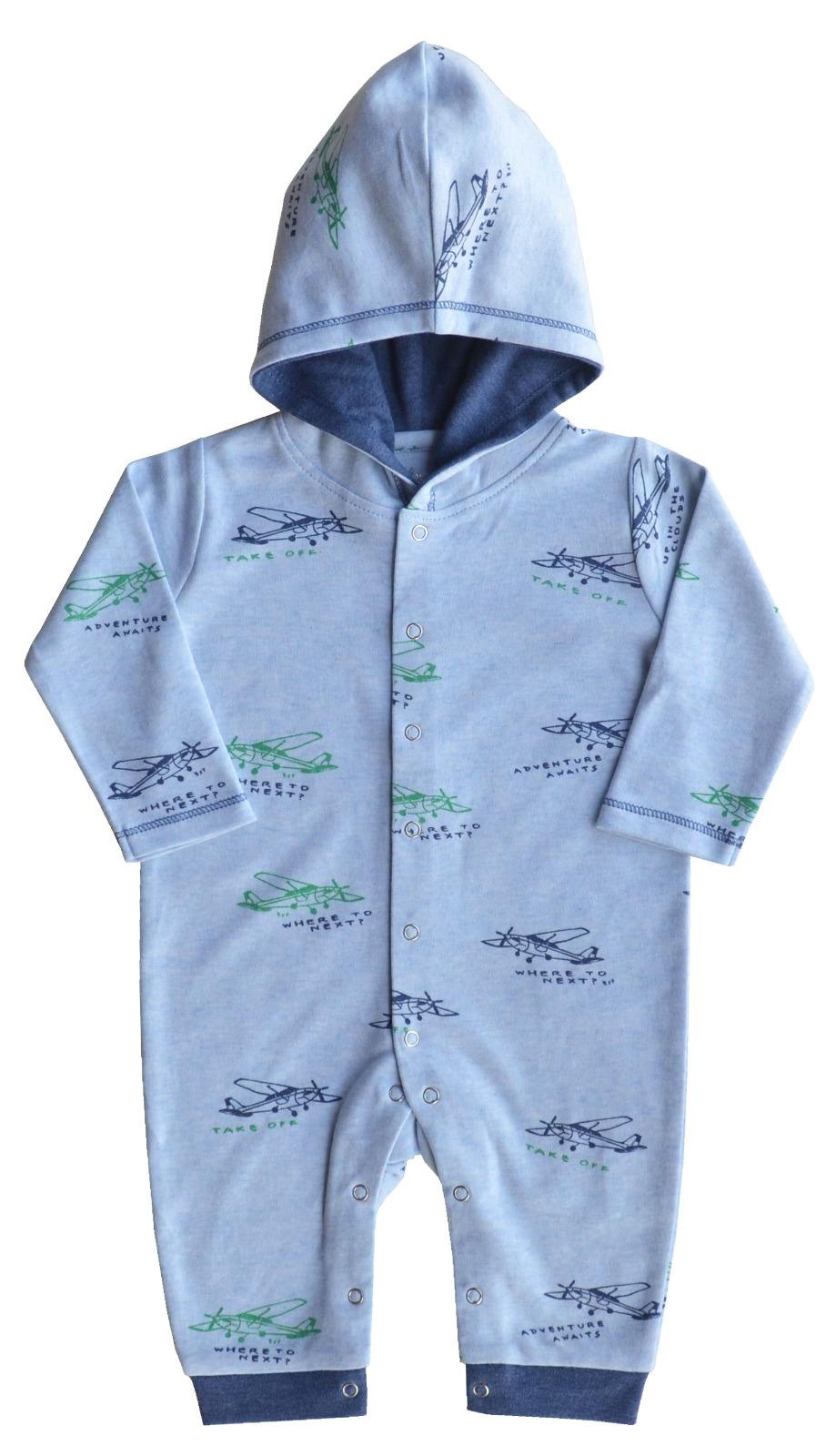 Baby's Full Romper/Sleeper with Hood,Color-Blue