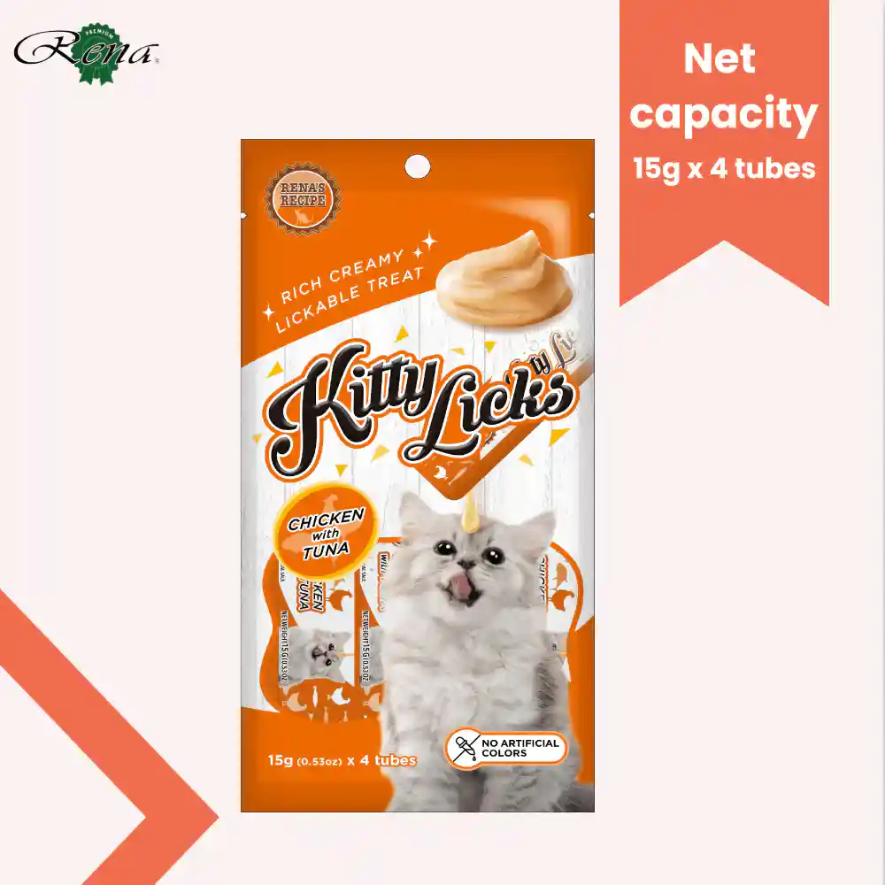 Rena’s Recipe Kitty Licks Chicken with Tuna Cat Treat Tubes