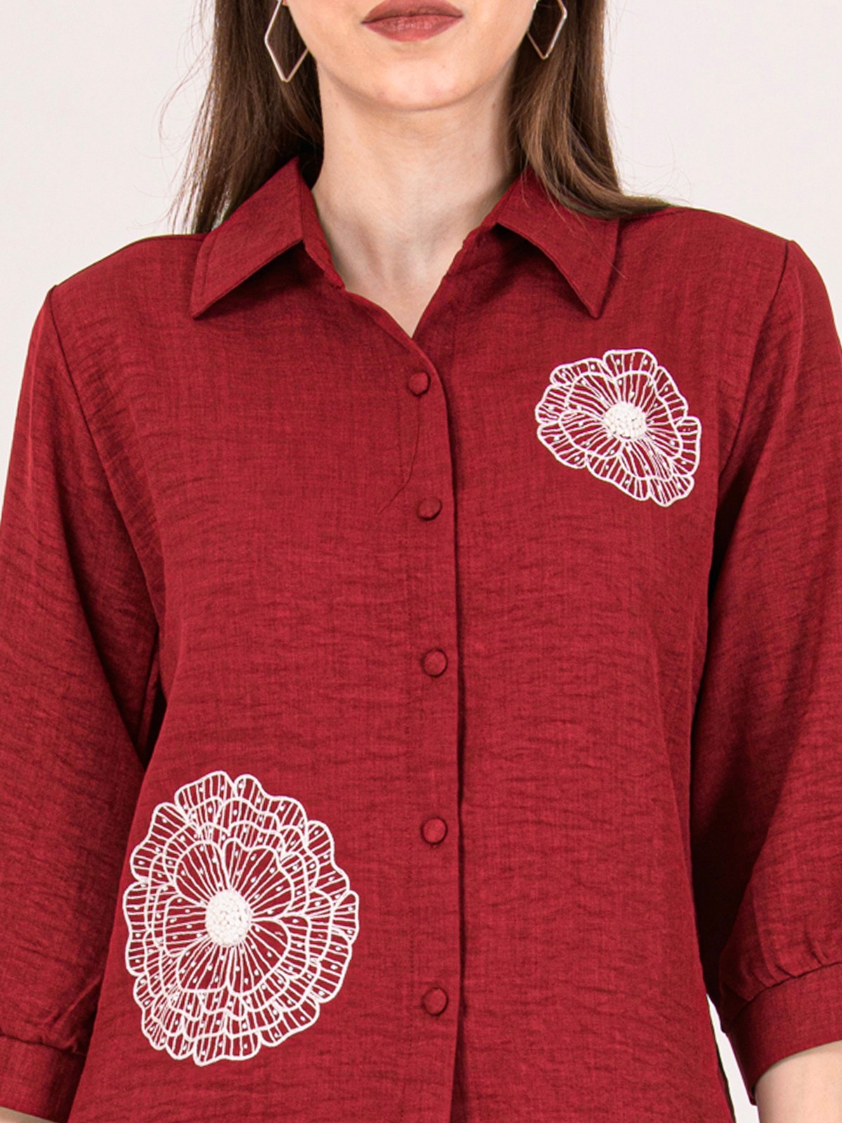 Albion Women Mehroon Smart Coordinate Set
