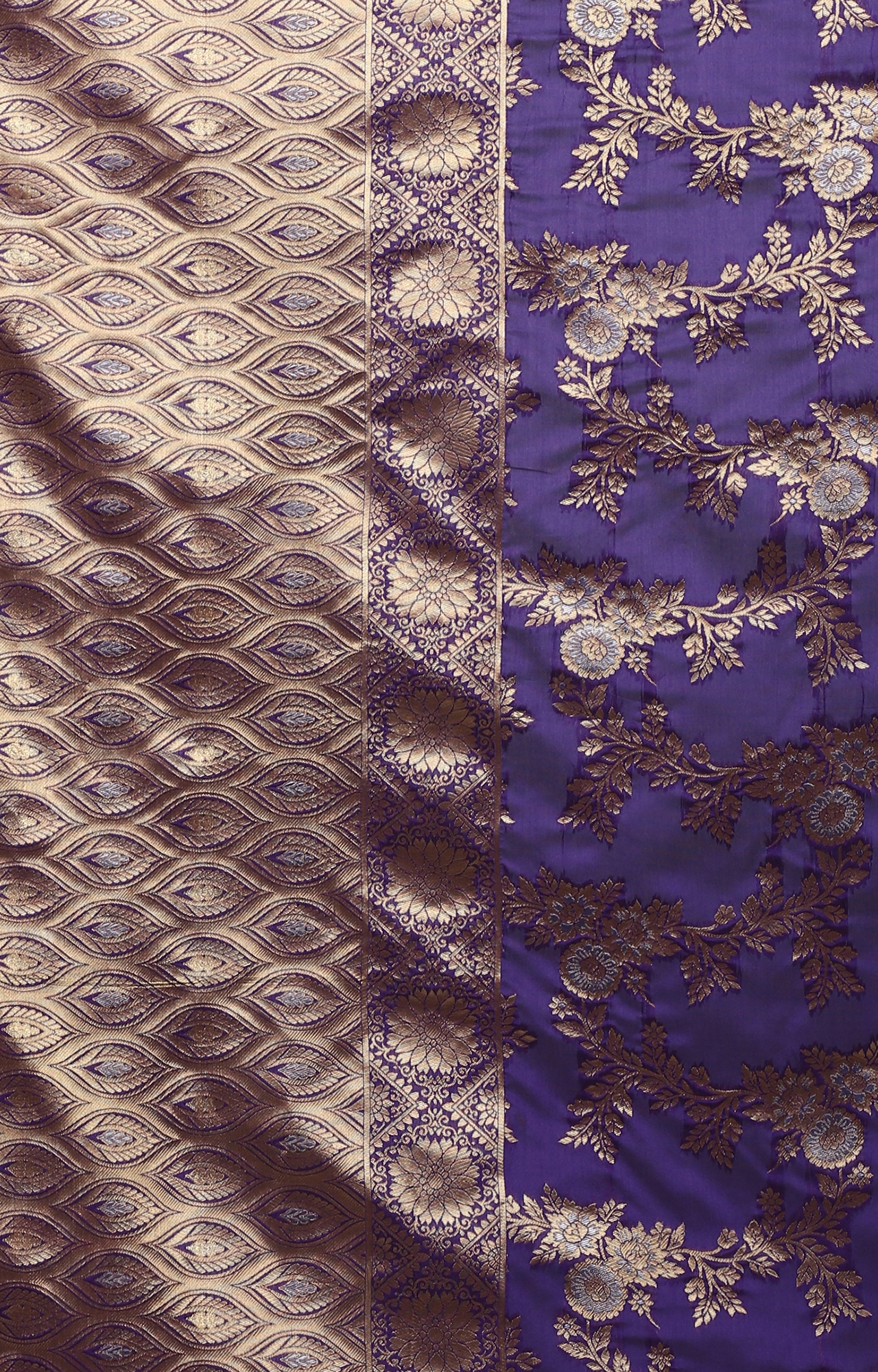 Glemora | Glemora Blue Fancy Ethnic Wear Silk Blend Banarasi Traditional Saree 5