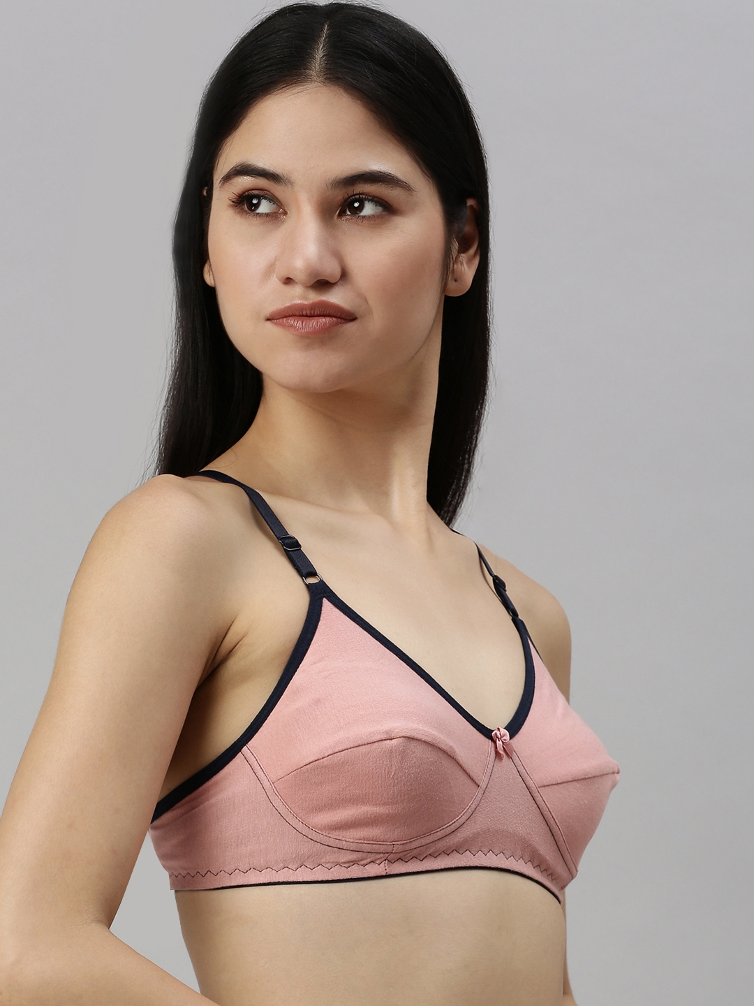 Kryptic | Kryptic womens Pack of 2 Baby pink & Dusty pink 100% cotton solid   Non- padded bra  6