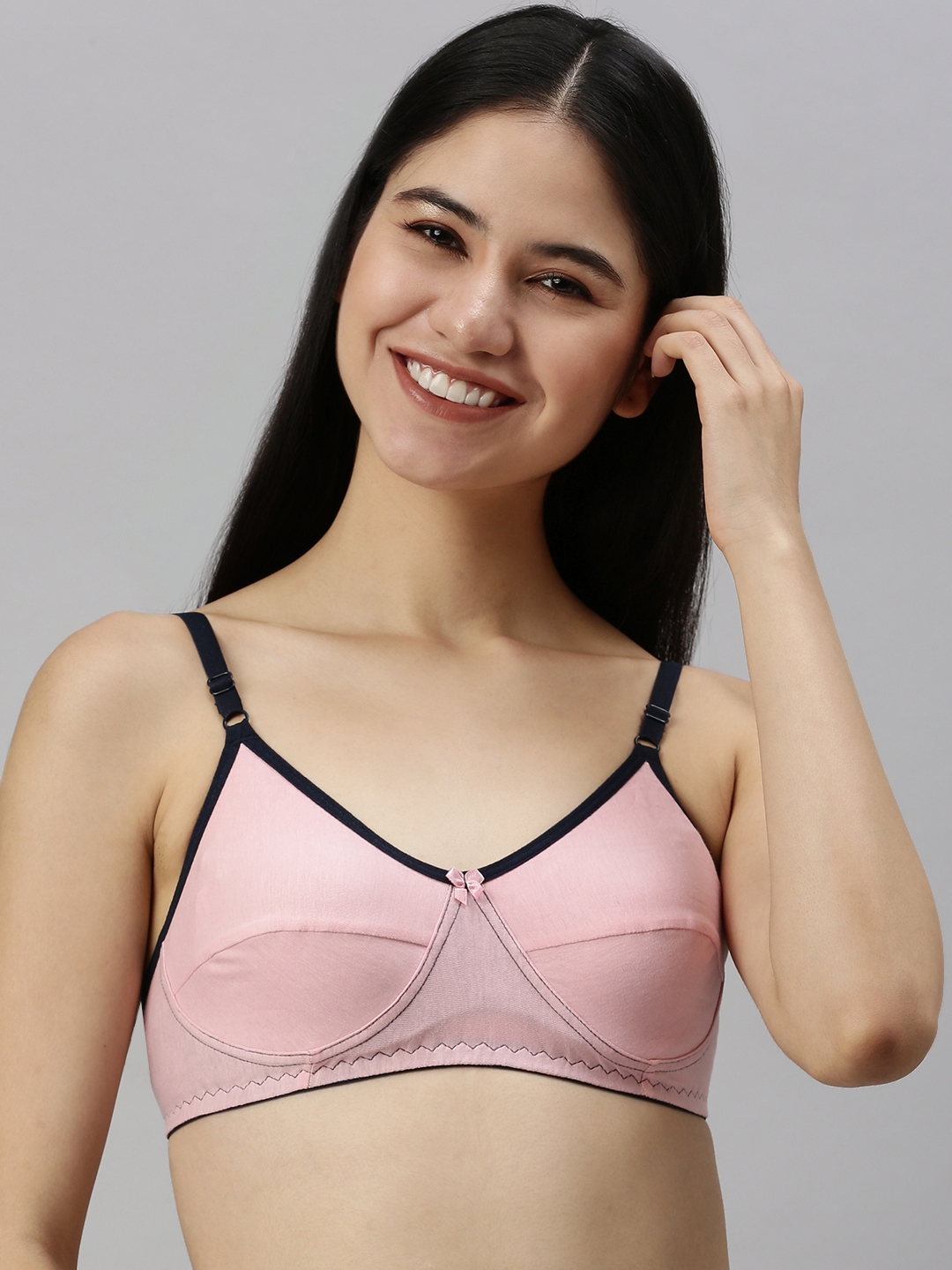 Kryptic | Kryptic womens Pack of 2 Baby pink & Dusty pink 100% cotton solid   Non- padded bra  1