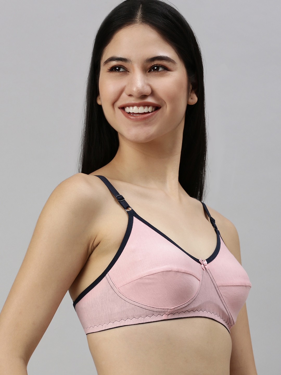 Kryptic | Kryptic womens Pack of 2 Baby pink & Dusty pink 100% cotton solid   Non- padded bra  2