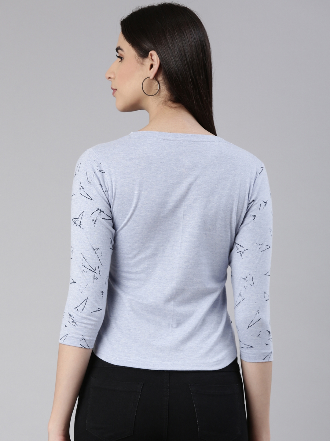 Kryptic | Kryptic Womens 100% cotton printed round neck 3/4th sleeve tshirt 1