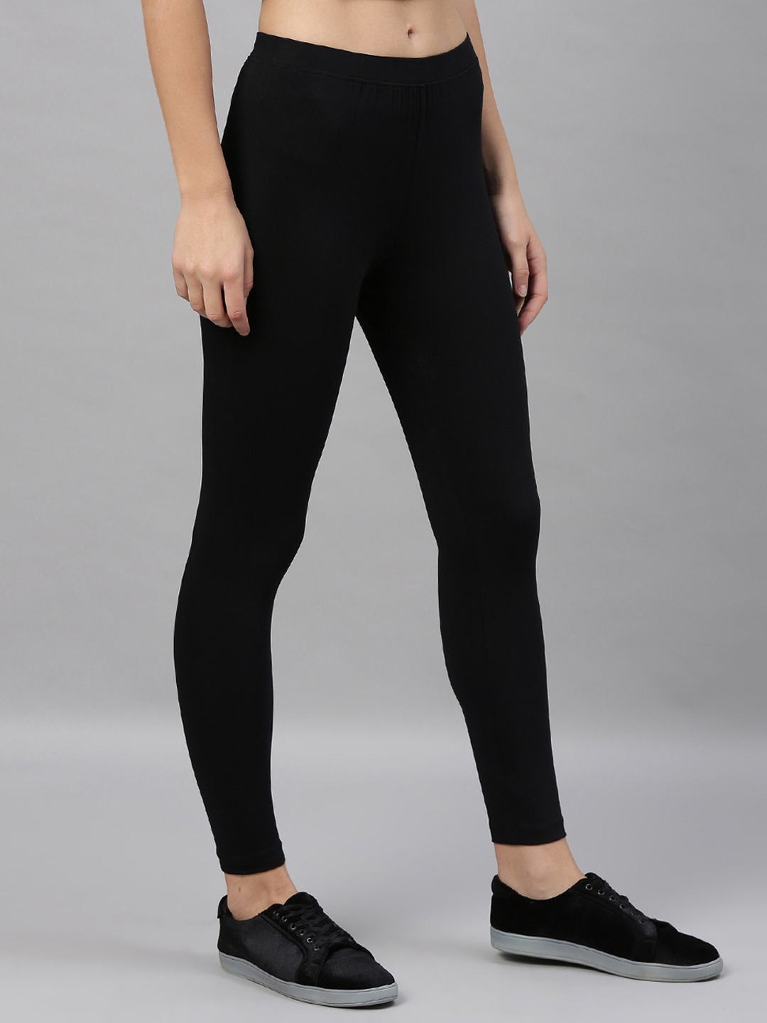 Kryptic | Kryptic Women's Cotton Stretch Solid Ankle Length Leggings 1