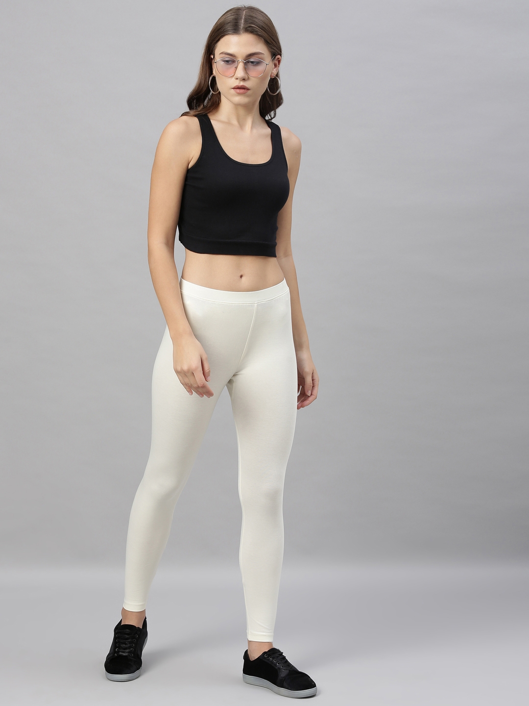 Kryptic | Kryptic Women's Cotton Stretch Solid Ankle Length Leggings 3
