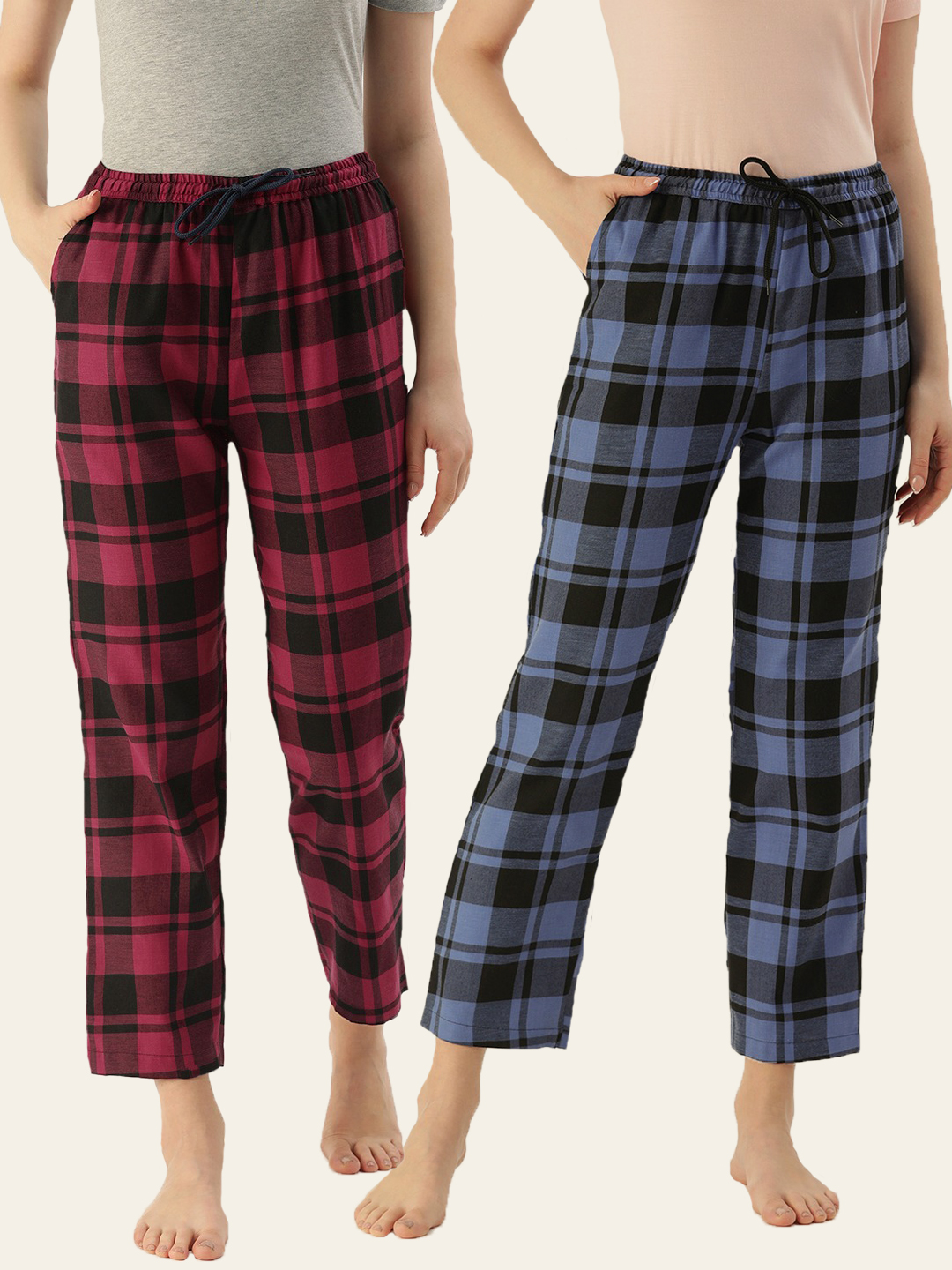 Womens checked on sale lounge pants