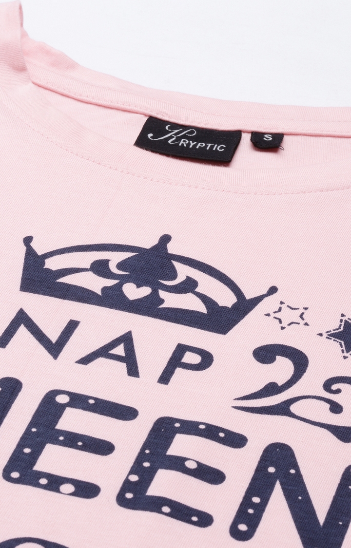 Kryptic | Pink & Black Cotton T-Shirt and Pyjama Set 7