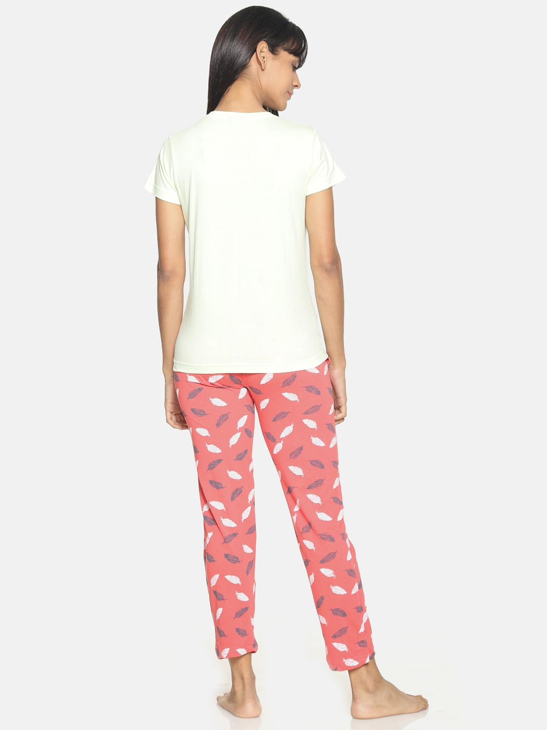 Kryptic | Kryptic Womens 100% cotton printed nightsuit with all over printed bottom and printed Tshirt 2