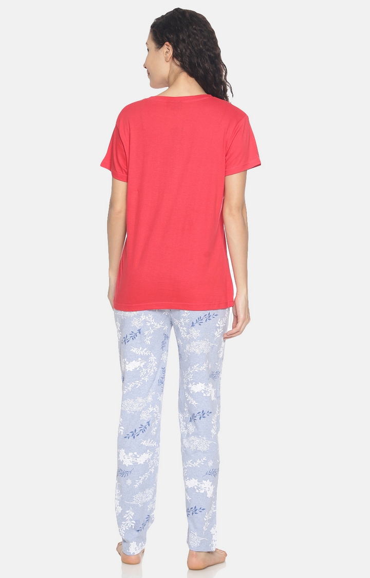 Kryptic | Pink & Aqua Cotton T-Shirt and Pyjama Set 3