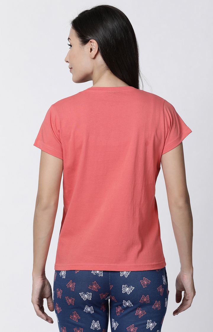 Kryptic | Women's Orange Cotton Printed T-Shirts 3