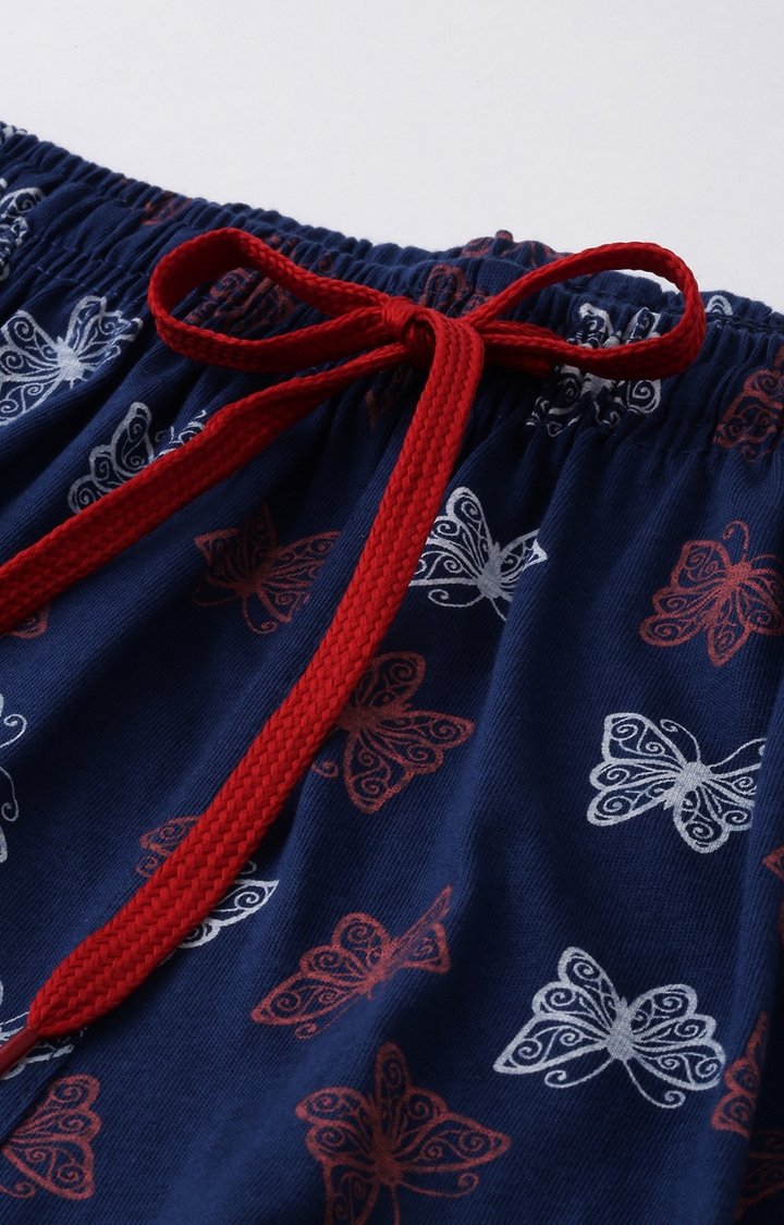 Kryptic | Coral & Blue Cotton T-Shirt and Pyjama Set 5