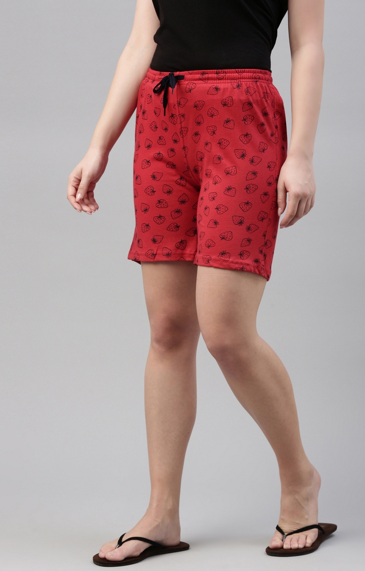 Kryptic | Red Cotton Sleepwear Shorts 2