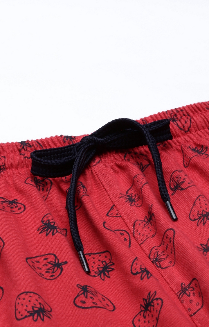 Kryptic | Red Cotton Sleepwear Shorts 8